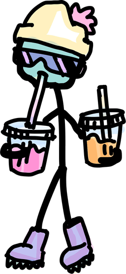 Guy with a slurpee drink