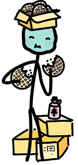 Guy with a waffle